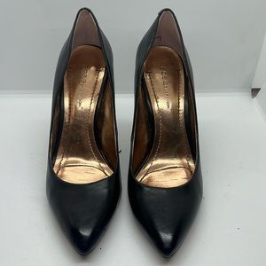 BCBG Stunning black leather heels